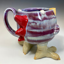 Load image into Gallery viewer, Ab Chicken Mug w/ Feet! - Pansy Glaze - Righty