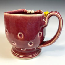 Load image into Gallery viewer, OE Mug Square - Raspberry Glaze - YHorns - Righty