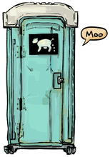 Load image into Gallery viewer, Pooping Cow Sticker 4.0