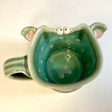 Load image into Gallery viewer, OE Mug Square - Celadon/Oscar Glaze - Ears - Lefty