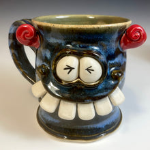 Load image into Gallery viewer, FaceMug Med - Blue Glaze - Squinty