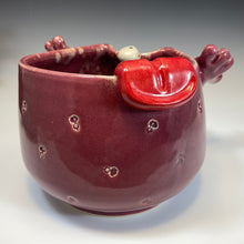 Load image into Gallery viewer, Handy Ooglie Eye Bowl - Raspberry Glaze - Monoclopse