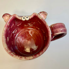 Load image into Gallery viewer, Ooglie Eye Mug Square - Raspberry Glaze - Righty - Hearts