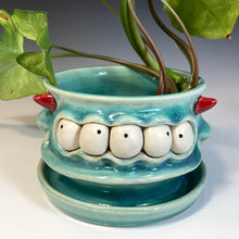 Load image into Gallery viewer, Monster Planter - Med - Celadon Glaze - Multiclopse
