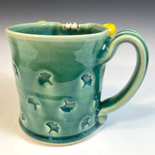 Load image into Gallery viewer, OE Mug Square - Celadon Glaze - YHorns/Ginko - Righty
