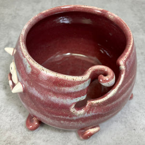 Squiddy Yarn Yeti - Raspberry Glaze - Horns