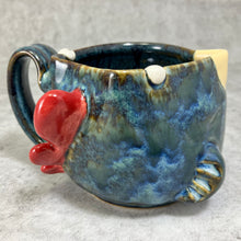 Load image into Gallery viewer, Ab Chicken Mug - Blue Glaze - Righty
