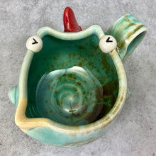 Load image into Gallery viewer, Ab Chicken Mug - Celadon Glaze - Righty Squinty
