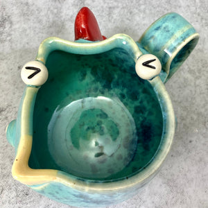 Ab Chicken Mug - Seafoam Glaze - Righty