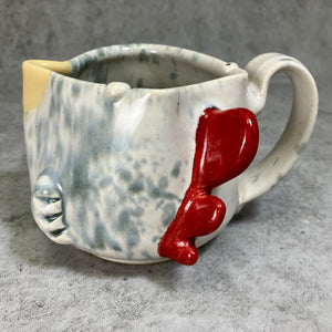 Ab Chicken Mug - White Glaze - Lefty