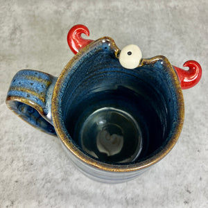 OE Mug Barrel Blue Glaze Lefty