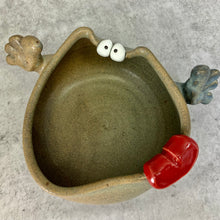 Load image into Gallery viewer, Handy Ooglie Eye Bowl - Eggshell Glaze - Tongue
