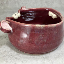 Load image into Gallery viewer, Nibblet Flat Bowl Med - Raspberry Glaze Teef
