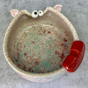 Nibblet Flat Bowl Med - Pinkiedoo Glaze Wonky