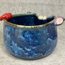 Load image into Gallery viewer, Nibblet Flat Bowl LG - Blue Glaze Tongue
