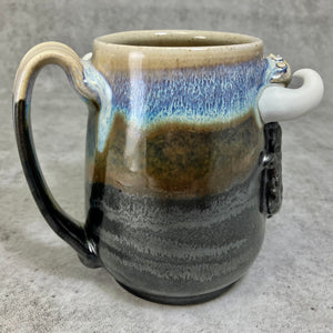 Njord Mug Barrel- Black/OldApe Glaze - Horns