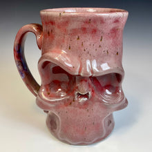 Load image into Gallery viewer, Skull Mug Tall - Copper Red Glaze Snarky
