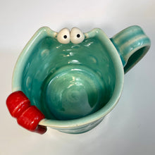 Load image into Gallery viewer, Ooglie Eye Mug Square - Celadon Glaze - Righty
