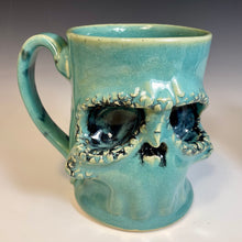 Load image into Gallery viewer, Skull Mug - Seafoam Glaze
