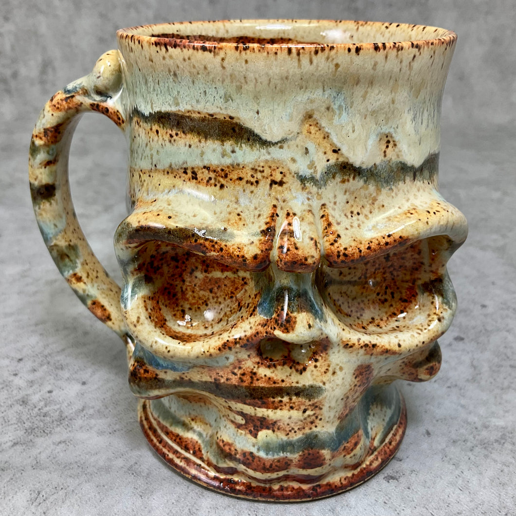 Skull Mug - CreamRust Glaze