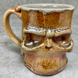 Woodfire Skull Mug - Shino Glaze