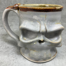 Load image into Gallery viewer, Skull Mug - Bone Surface/Amber Rim Glaze
