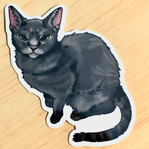 Sticker Slim Cat - Grey Tabby