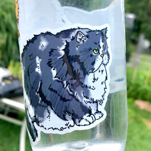 Sticker Fat Cat - Grey Tabby