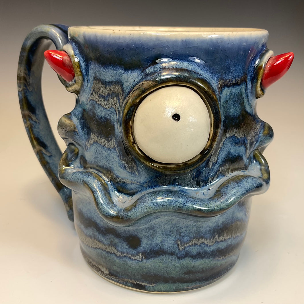 FaceMug Med - Righty - Blue Glaze - Monoclopse