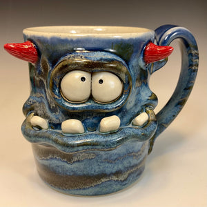 FaceMug Med - Lefty - Blue Glaze - Teef