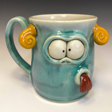 Load image into Gallery viewer, FaceMug Med - Righty - Celadon Glaze - Sassy
