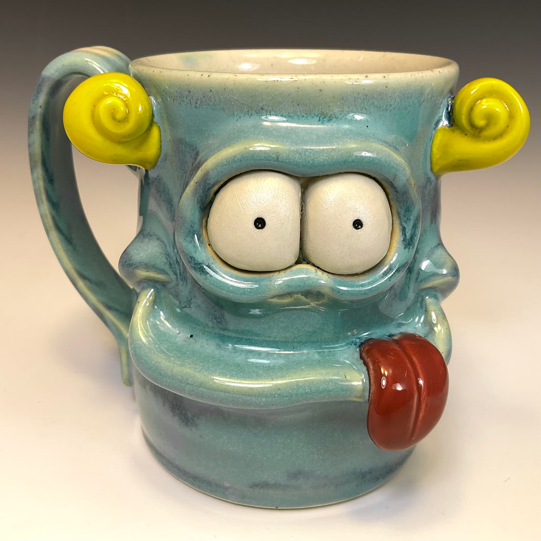 FaceMug Med - Righty - Seafoam Glaze - Derpy
