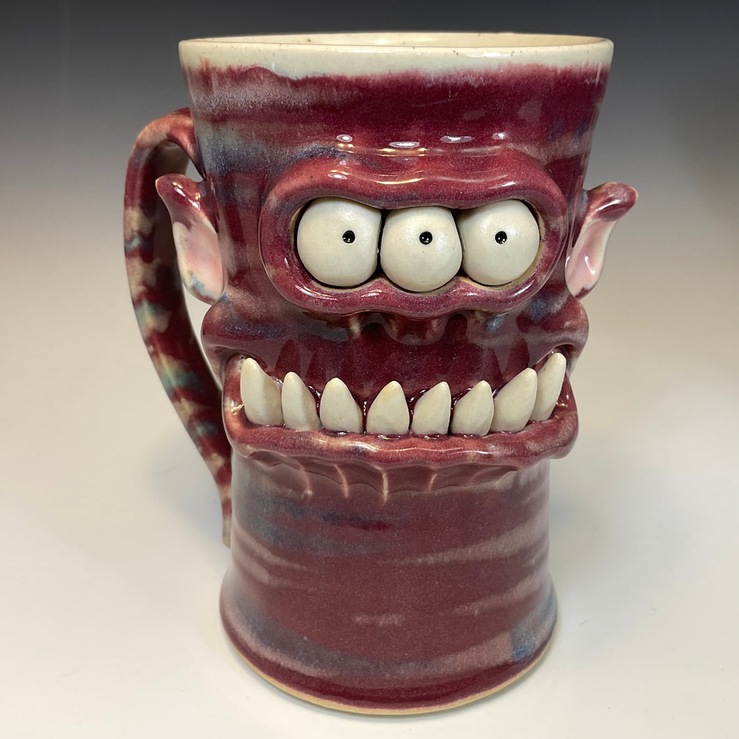 FaceMug Tall - Righty - Rapsberry Glaze - Fangly