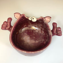 Load image into Gallery viewer, Handy Ooglie Eye Bowl - Raspberry Glaze - Mr. Positive
