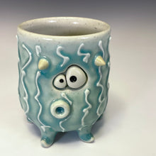 Load image into Gallery viewer, SECOND Bitty Squiddy Shot - Celadon Glaze - Squiggles
