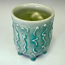 Load image into Gallery viewer, SECOND Bitty Squiddy Shot - Celadon Glaze - Squiggles
