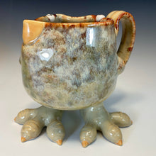 Load image into Gallery viewer, Abstract Chicken Mug with Feet - CrRust Glaze - Righty
