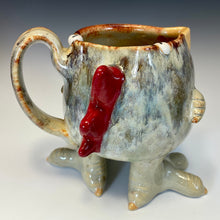 Load image into Gallery viewer, Abstract Chicken Mug with Feet - CrRust Glaze - Righty
