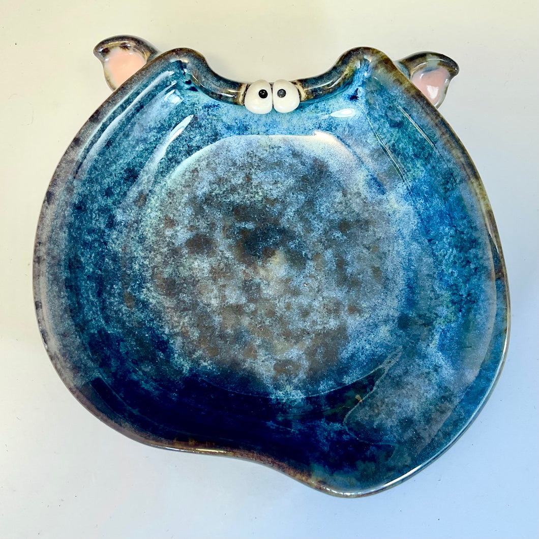 Ooglie Eye Spoon Rest - Blue Glaze - Ears
