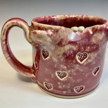 Load image into Gallery viewer, Ooglie Eye Mug Square - Raspberry Glaze - Righty - Hearts
