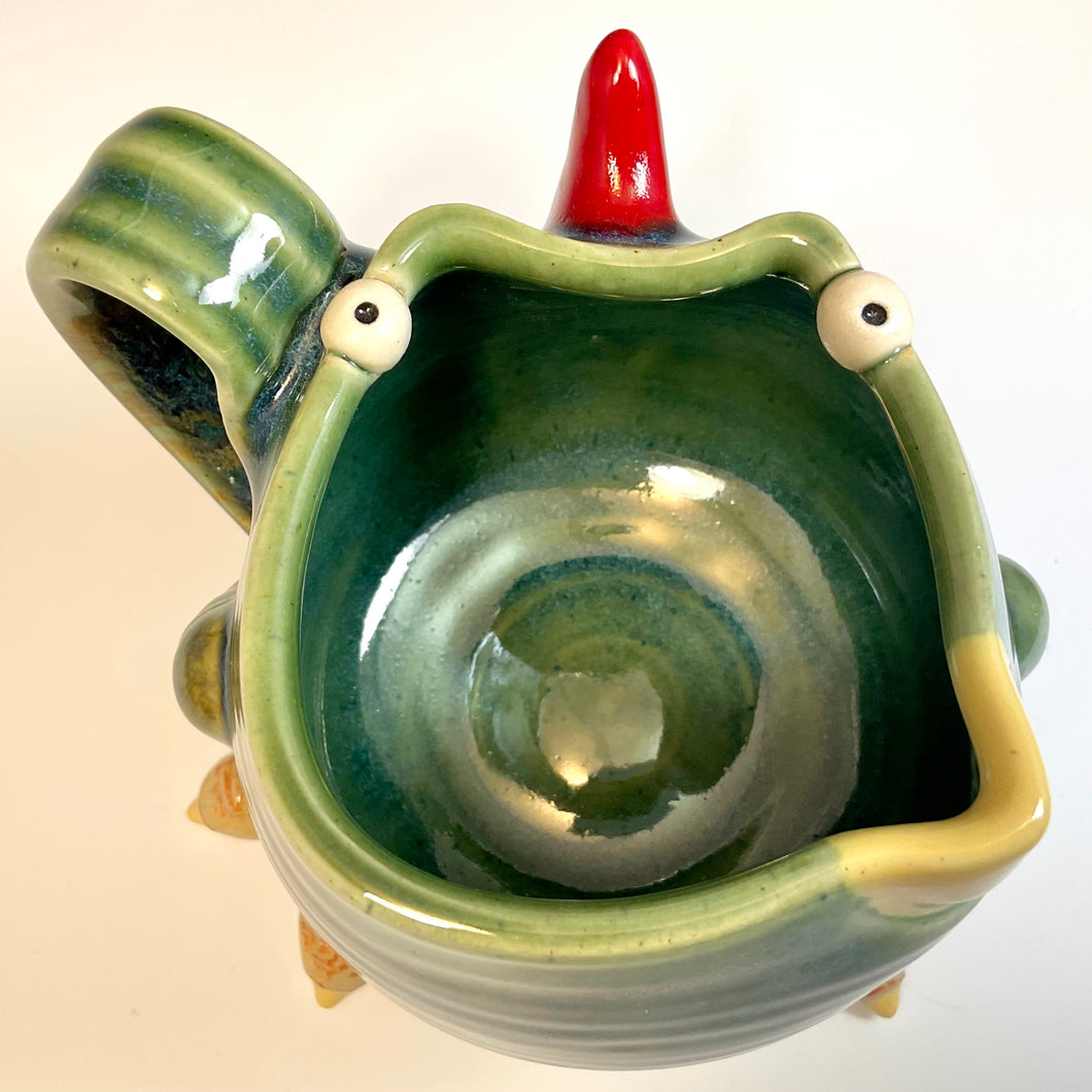 Ab Chicken Mug with Feet - Oscar Glaze - Lefty