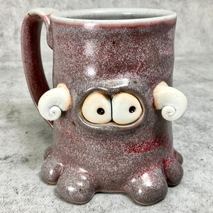 Timmit Mug - CopperRed Glaze - Horns - Righty