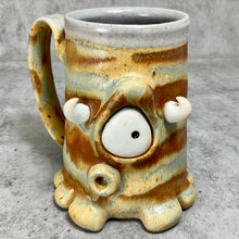 Load image into Gallery viewer, Timmit Mug - Cornmeal Glaze - Horns - Righty
